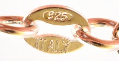 Ezüst(Ag) ovális szemű nyaklánc, jelzett, h: 48 cm, nettó: 4,7 g