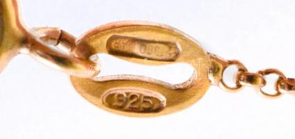 Aranyozott ezüst(Ag) függő, állítható hosszúságú lánccal, jelzett, bruttó: 3,4 g