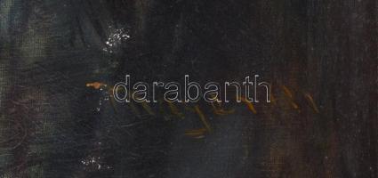 Mayer Miklós (1895-?): Árpádházi Szent Erzsébet. Olaj, vászon jelzett, díszes fa keretben, 70x50 cm