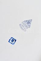 Gránit halas tál, kézzel festett, jelzett, alján lepattanással, 33×50 cm