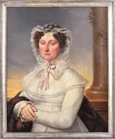 Jelzés nélkül, feltehetően magyar festő, 1810-20 körül: Suriát Karolina portréja. Olaj, vászon, fa keretben, 71x58 cm