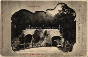 Martalja, Motyók, Motycky (Besztercebánya, Banská Bystrica); Sturecz alatti híd. Kiadja Lechnitzky O. 168. / bridge. Art Nouveau