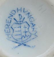 Herendi Viktória mintás mini váza fedéllel, kézzel festett, jelzett, apró lepattanással a rózsán, m:...