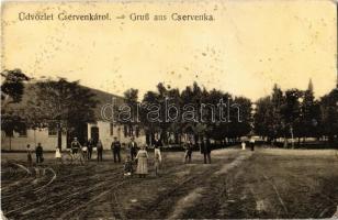 1911 Cservenka, Crvenka; utca, kerékpár, Knefély Lajos üzlete / street, shop, bicycle (EK)
