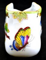 Herendi Viktória mintás porcelán cipő, kézzel festett, jelzett, apró kopásnyomokkal, 10×4×5 cm