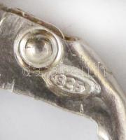 Ezüst(Ag) fülbevalópár ametiszttel, jelzett, h: 3 cm, bruttó: 2,4 g