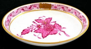 Herendi Apponyi mintás tálka, kézzel festett, jelzett, apró kopásnyomokkal, 8x9,5 cm