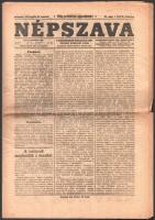 1919 Népszava. 1919. április 12., XLVII. évf. 88. sz. Benne a kor híreivel,a Vörös Hadseregbe való kötelező belépéssel a volt katonák, tisztek részére, 12 p.