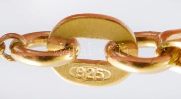 Aranyozott ezüst(Ag) nyaklánc, köves díszítéssel, jelzett, állítható h: max. 42 cm, bruttó: 4,8 g