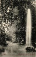 1915 Léva, Levice; park részlet a Schoeller kastélyból, szökőkút. Nyitrai és Társa rt. kiadása / castle park with fountain