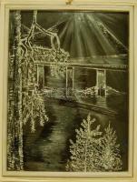 1988 Hajnal jelzésű tájkép olaj, karton 35x40cm