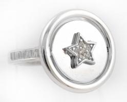 Ezüst(Ag) forgatható tetejű gyűrű, cirkóniával, jelzett, méret: 53, bruttó: 4,3 g