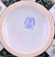 Herendi Siang Noir mintás kaspó, kézzel festett, jelzett,  apró kopásnyomokkal, m: 7,5 cm, d: 10,5 c...