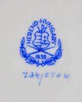 Herendi Eton mintás porcelán teás csésze és alj, kézzel festett, jelzett, csésze repedt és restaurál...