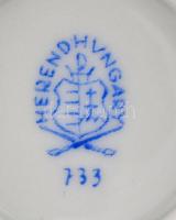 Herendi Eton mintás porcelán teás csésze és alj, kézzel festett, jelzett, csésze repedt és restaurál...