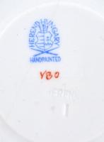 Herendi Viktória mintás porcelán mokkás csésze és alj, kézzel festett, jelzett, csésze és alj repedé...