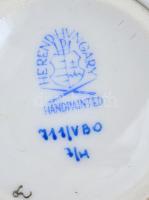Herendi Viktória mintás porcelán mokkás csésze és alj, kézzel festett, jelzett, csésze és alj repedé...