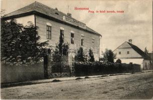 Homonna, Homenau, Humenné; polgári és felső kereskedelmi iskola. Hossza Gyula kiadása / school