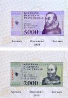 Sopron 2010. 500 Kékfrank + 1000 Kékfrank + 2000 Kékfrank + 5000 Kékfrank + 10.000 Kékfrank + 20.000...