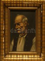 Pető Árpád: Parasztember; olaj, vászon szignált 30x40cm keretben