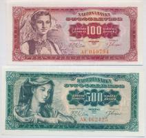 Jugoszlávia 1963. 100D + 500D T:I Yugoslavia 1963. 100 Dinara + 500 Dinara C:UNC Krause 73, 74