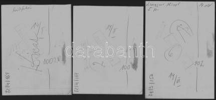 cca 1970 Komlós Lili: Ez a divat, 6 db pecséttel jelzett sajtófotó, az egyik sarkán kis törésnyommal...