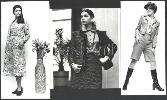 cca 1970 Komlós Lili: Ez a divat, 6 db pecséttel jelzett sajtófotó, az egyik sarkán kis törésnyommal...