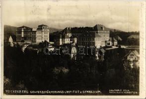 1929 Liberec, Reichenberg in Böhmen; Gewerbeförderungs-Institut u. Gymnasium / school, villa