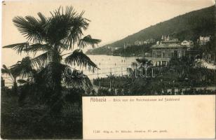 Abbazia, Opatija; Blick von der Reichsstrasse auf Südstrand / street view, beach, shore (EK)