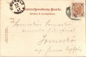 1899 Abbazia, Opatija; Strandpromenade "Puntizza" / seashore, waves, promenade. Nach Phot....