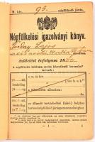 1898 Budapest, népfölkelési igazolványi könyv