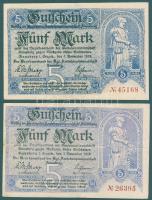Német Birodalom/Weimari Köztársaság/Annaberg 1918. 5M (2x) hivatalos érvénytelenítéssel, 2klf T:II