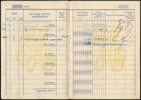 1946 Pestszenterzsébeti Hitelszövetkezet betétkönyve, bejegyzésekkel