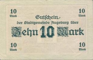 Német Birodalom/Weimari Köztársaság/Augsburg 1918. 10M T:II