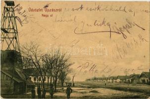 1907 Újszász, Nagy út, szélmalom. W.L. 198. (EK)