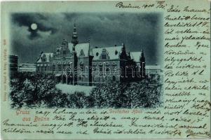 1900 Brno, Brünn; Deutsches Haus / German National House in winter. Regel & Krug 3277. (EK)