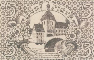 Német Birodalom/Weimari Köztársaság/Bamberg 1918. 5M hivatalos érvénytelenítéssel T:I-