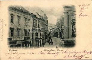 1902 Brno, Brünn; Dominikaner Gasse / street view, shops