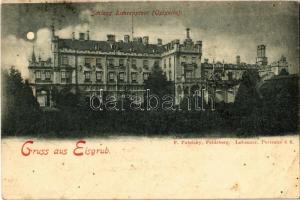 1898 Lednice, Lednice-Valtice, Feldsberg-Eisgrub, Eisgrub; Schloss Liechtenstein (Ostseite) / castle. F. Pateisky (fl)