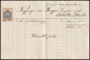 1909 Bp., Mössmer József budapesti vászon- és fehérnemű kereskedő rendkívül dekoratív fametszetes sz...