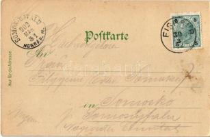 1902 Lednice, Lednice-Valtice, Feldsberg-Eisgrub, Eisgrub; Kirche und Schloss Liechtenstein / castle...