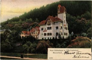 1908 Mariánské Lázne, Marienbad; Neue Parkanlagen m. Villa Luginsland / park, villa. Reinicke & Rubin