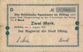 Német Birodalom/Császárság/Elbing 1914. 2M hivatalos érvénytelenítéssel T:III
