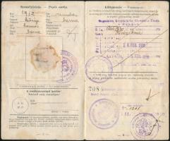 1928, 1930 2 db határszéli úti igazolvány magyar-csehszlovák viszonylatban Kövér Anna és Kövér Mihál...