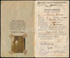 1928, 1930 2 db határszéli úti igazolvány magyar-csehszlovák viszonylatban Kövér Anna és Kövér Mihál...