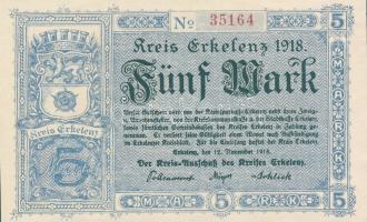 Német Birodalom/Weimari Köztársaság/Erkelenz 1918. 5M T:I