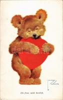 Ich freue mich herzlich / Bear with heart. Wohlgemuth & Lissner No. 2533. s: Lawson Wood