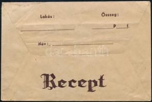 cca 1935 A Budapest II. kerület Margit körúti Statisztika gyógyszertár képes receptborítékja, jó áll...