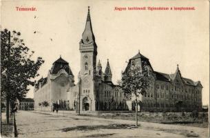1913 Temesvár, Timisoara; Kegyes tanítórendi főgimnázium, templom / grammar school and church