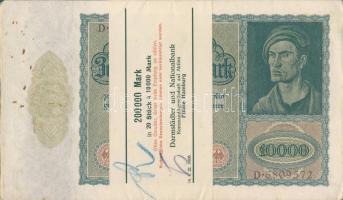 Német Birodalom/Weimari Köztársaság 1923. 10000M(20x) eredeti banki szalaggal átkötve benne egymásutáni sorszámokkal! T:I-,II,III
